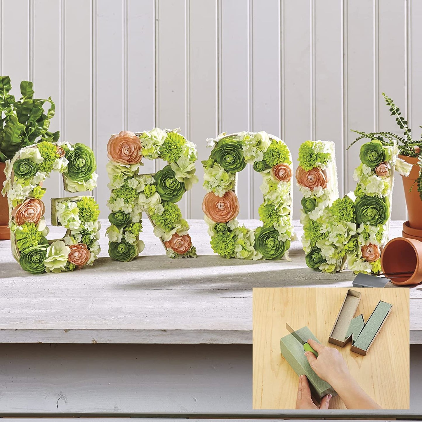 FloraCraft Floral Dry Foam 6 Piece Brick 2.6 Inch x 3.5 Inch x 7.8 Inch Green