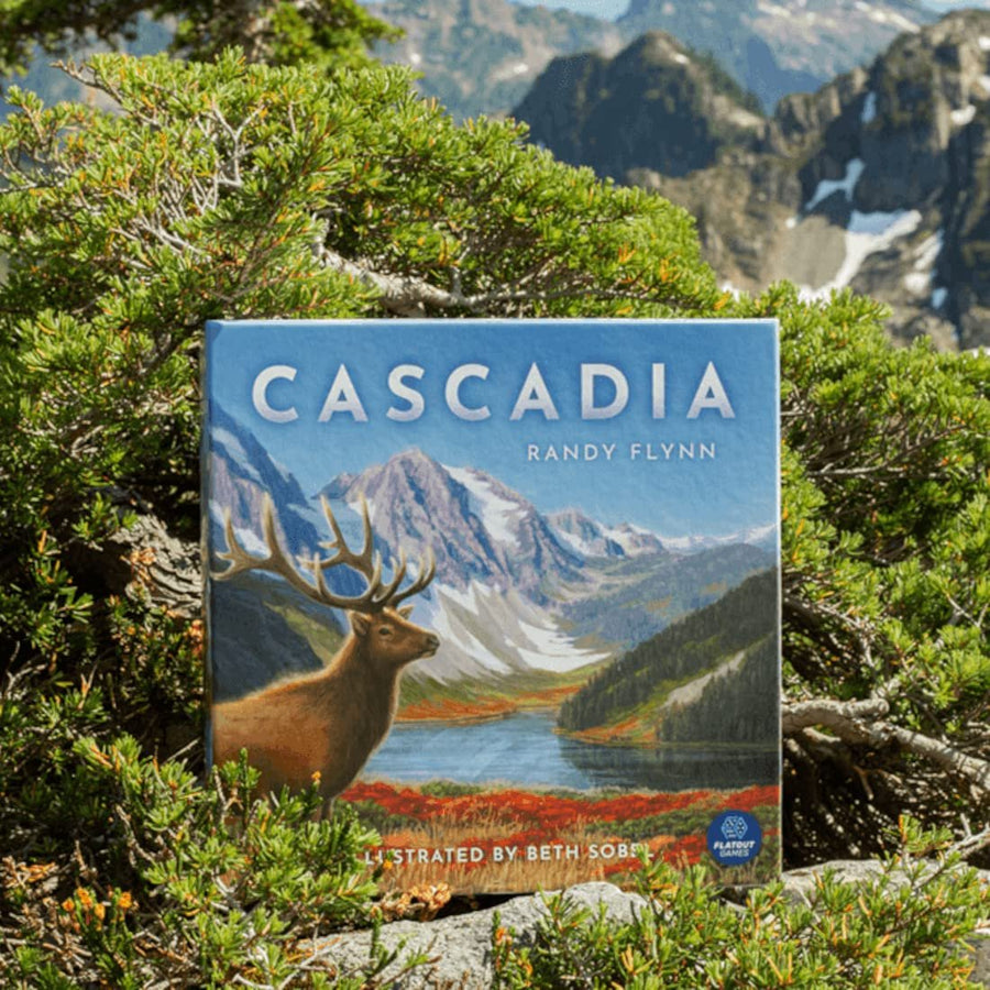 Alderac Entertainment Group (AEG) Cascadia, Award-Winning Board Game Set in Pacific Northwest, Build Nature Corridors, Attract Wildlife, Ages 10+, 1-4 Players, 30-45 Min, FlatOut Games