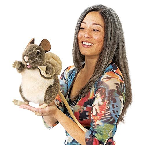 Folkmanis Pack Rat Hand Puppet, Brown, Beige, 1 EA