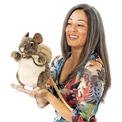 Folkmanis Pack Rat Hand Puppet, Brown, Beige, 1 EA
