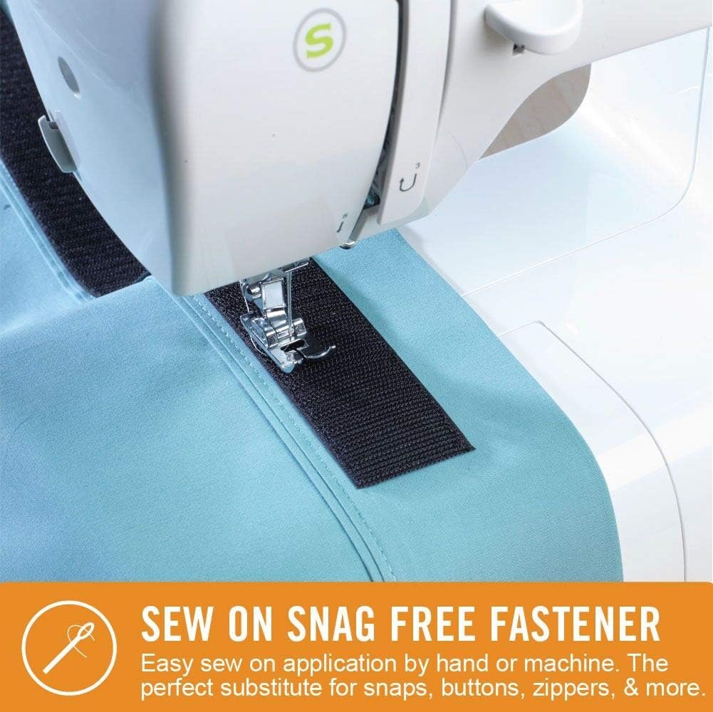 VELCRO Brand Sew On Snag-Free Tape for Alterations and Hemming | No No Ironing or Gluing Light Duty One-Piece Fabric Fastener | Cut-to-Length Roll, Each, White, 3 Foot