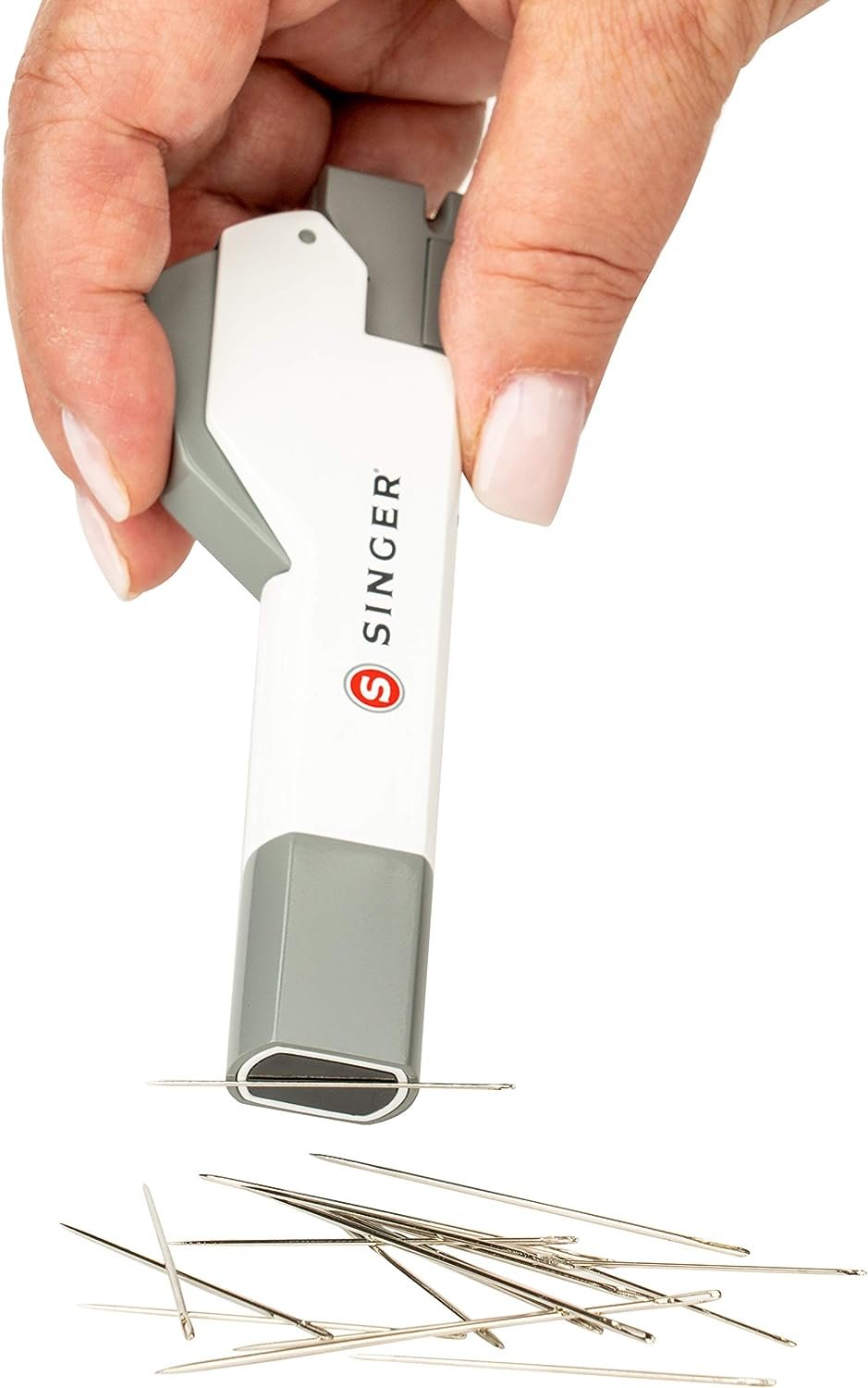 SINGER Needle Threader Assistant - Automatic Hand Sewing Needle Threader,Gray