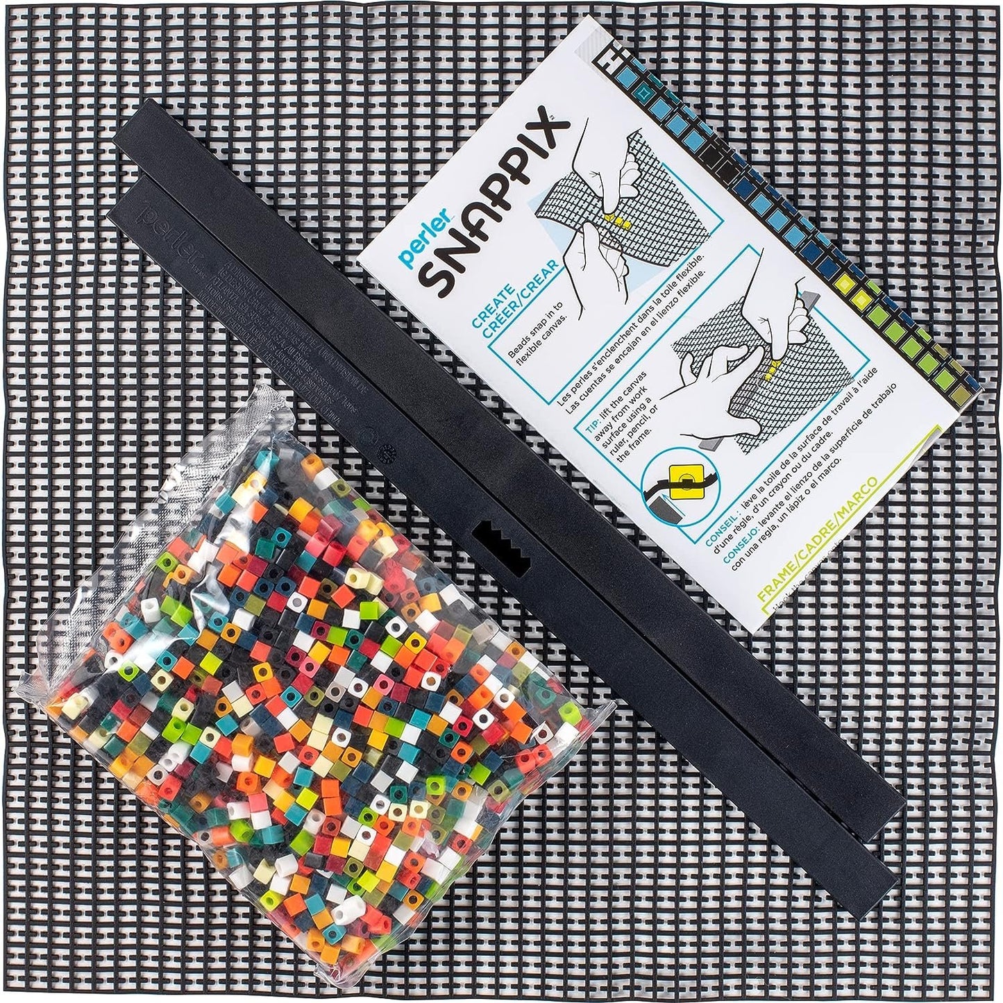 Perler Snappix No-Iron Fuse Bead Craft Kit for Kids, 12" x 12", Multicolor 2203 Piece