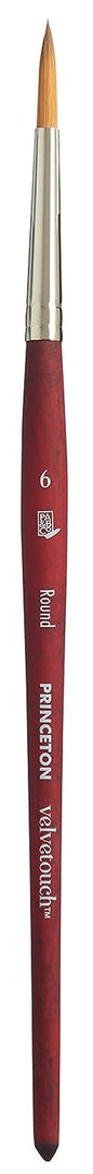 Princeton Velvetouch, Series 3950, Paint Brush for Acrylic, Oil and Watercolor, Round, 6