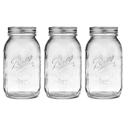 Mason Jar-32 oz. Clear Glass Wide Mouth - Set of 3