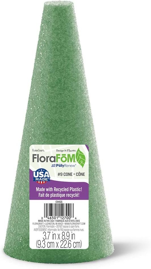 FloraCraft FloraFōM Cone 3.7 Inch x 8.9 Inch Green