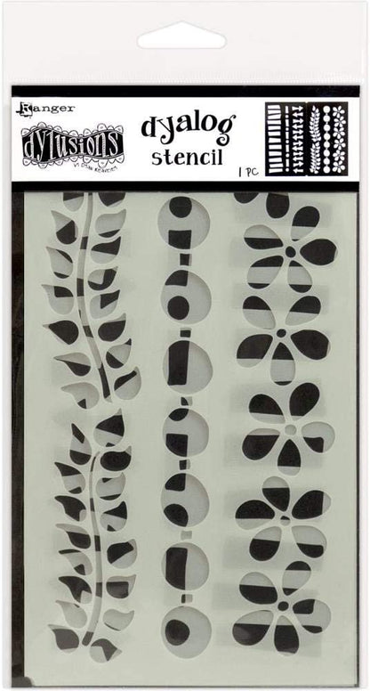 Dyan Reaveley's Dylusions Dyalog Stencils - Border It, Doodle It and Stencil It - 3 Dyalog Journal Planner Items