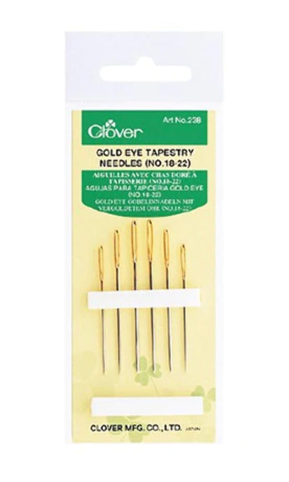 Clover Gold Eye Tapestry Needles No. 18-22, Asia XXL/us 14-18