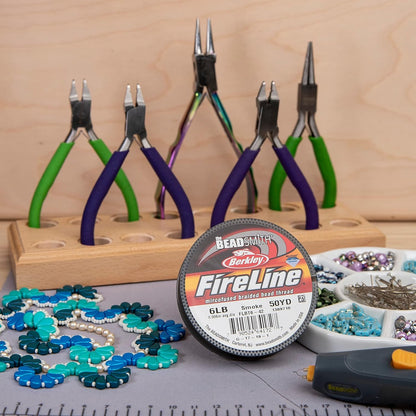 The Beadsmith Fireline by Berkley – Micro-Fused Braided Thread – 6lb. Test, 006”/.15mm Diameter, 50 Yard Spool, Smoke Grey – Super Strong Stringing Material for Jewelry Making and Bead Weaving