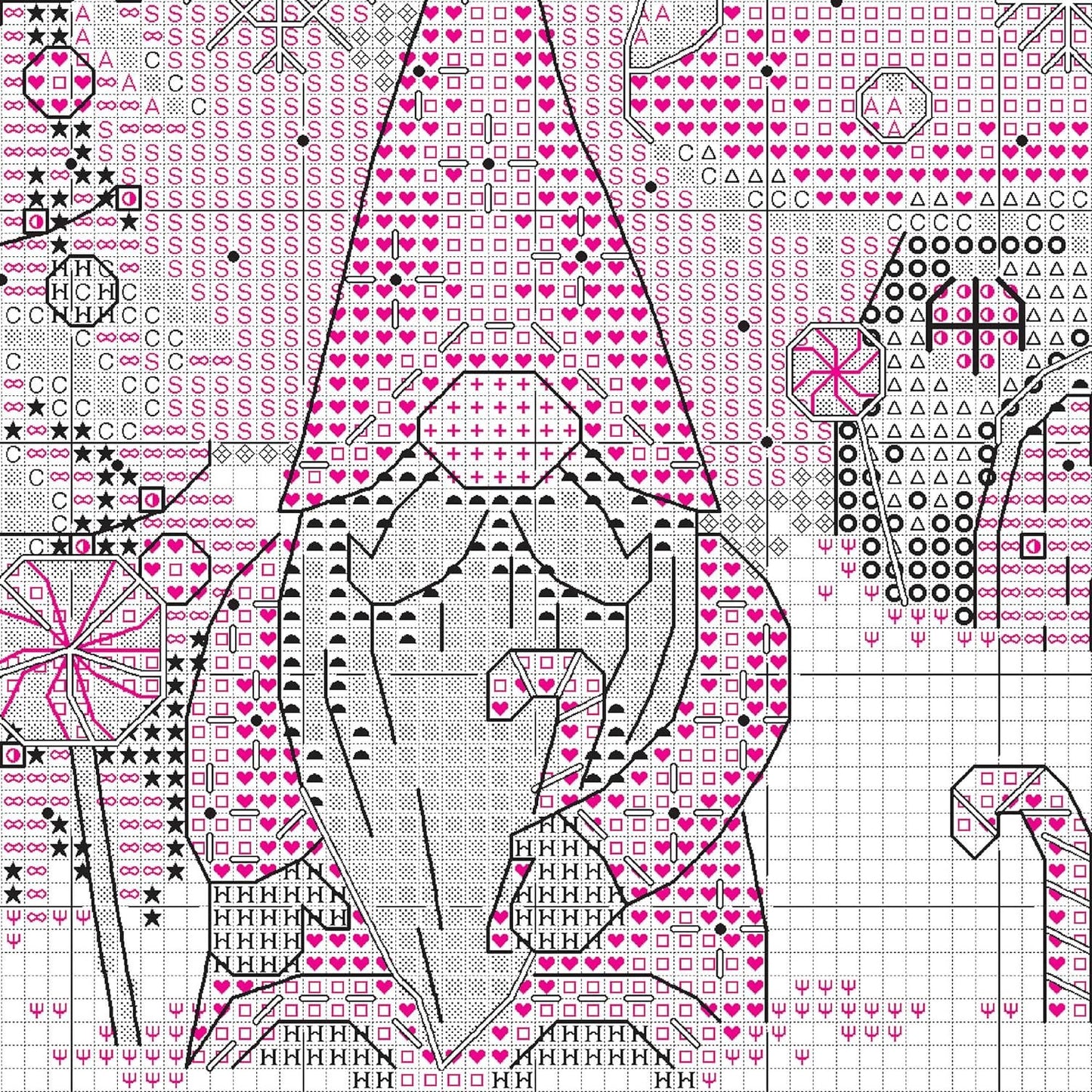 Dimensions 70-09002 Gnome for The Holidays Christmas Counted Cross Stitch Kit, 6" x 6", 14 Cnt. White Aida, 5pcs