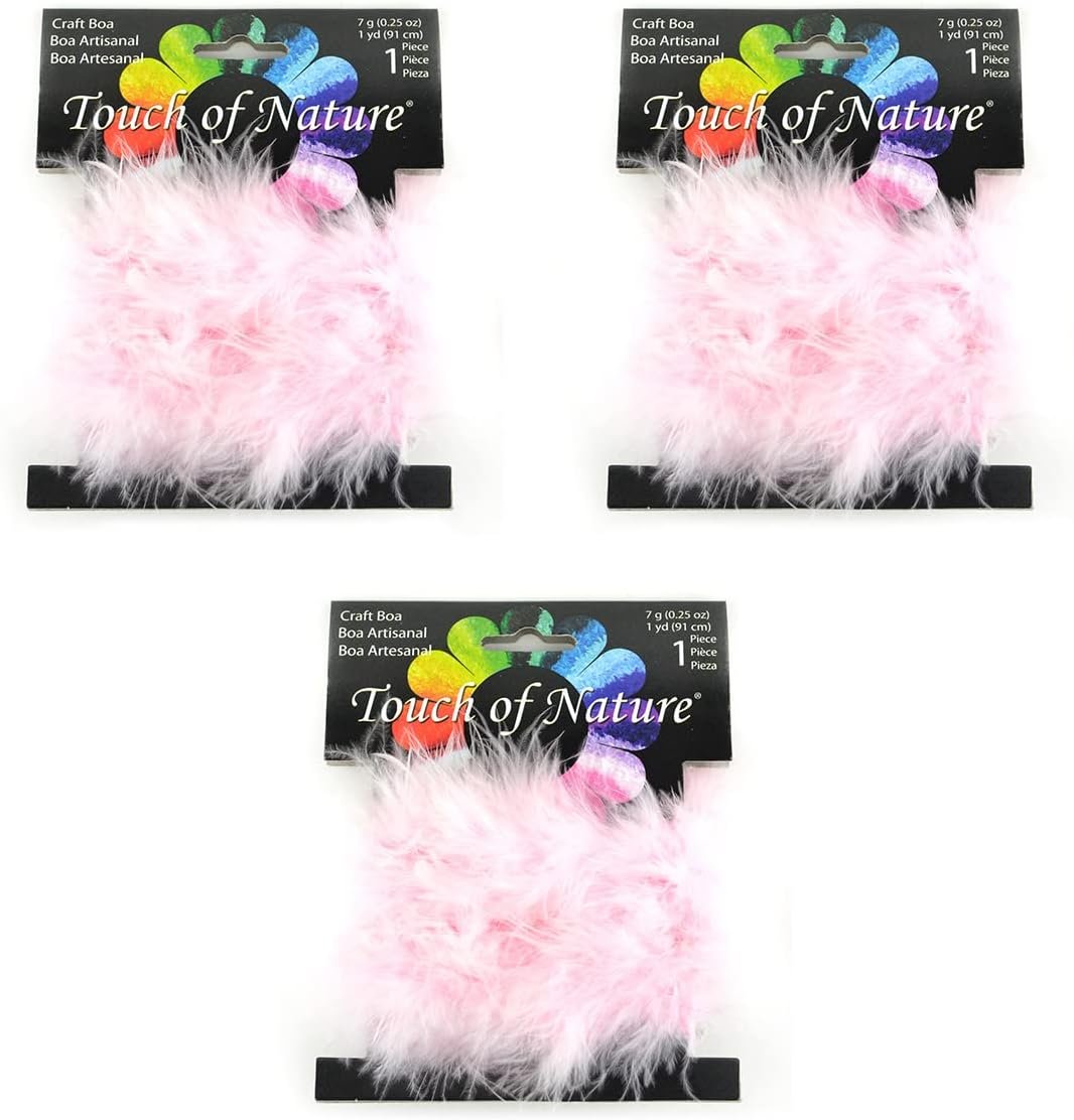 Touch of Nature Fluffy Feather Trim Boa - 3 Yards - Marabou Feather Trim - Craft Project - DIY - Feathers for Crafts - Embellishments