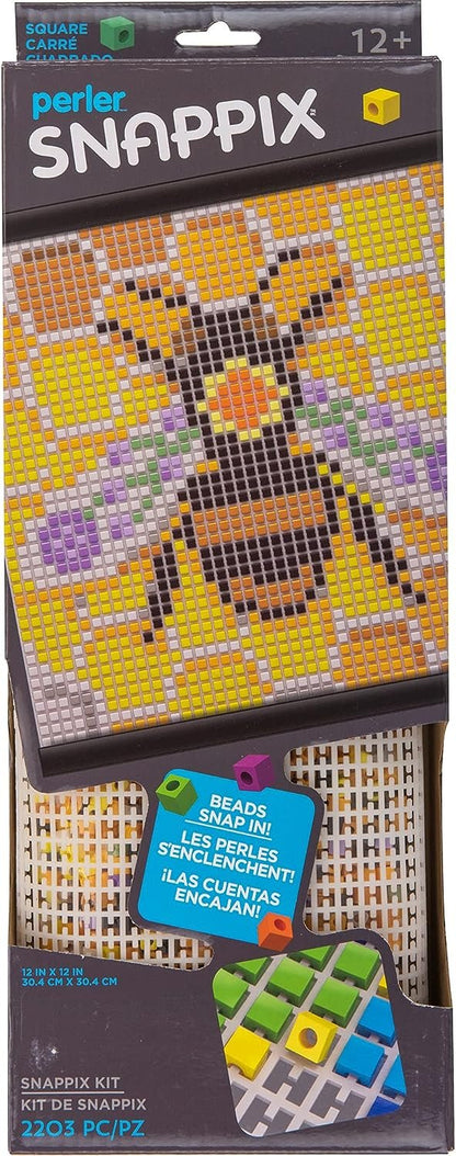 Perler Snappix No-Iron Fuse Bead Craft Kit for Kids, 12" x 12", Multicolor 2203 Piece