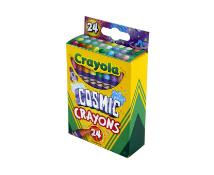 Crayola Cosmic Crayons, Pearl & Glitter Colors, 24ct Crayons, Gift for Kids, Ages 4 & up