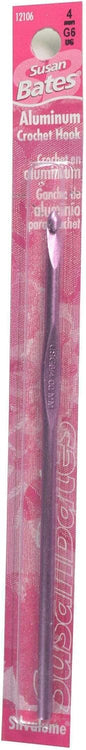 Silvalume Aluminum Crochet Hook 5.5"-Size G6/4mm