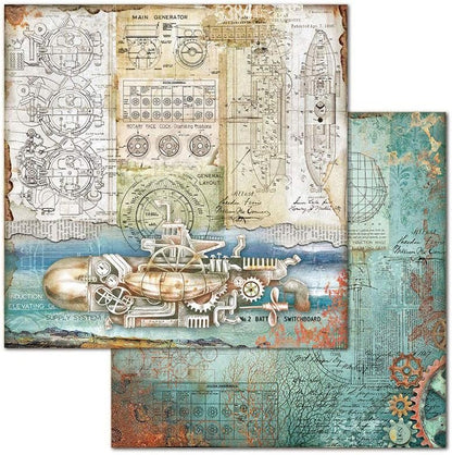 STAMPERIA INTERNATIONAL, KFT PAPER PAD 8X8 10PK SEA WORLD, 20.3 x 20.3 (8" x 8"), Multicoloured