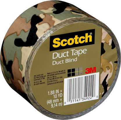 Scotch Duct Tape, Camo, 1.88 in x 10 yd, 1 Roll (910-CMO-C)