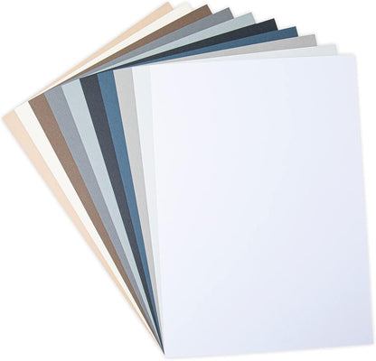 Sizzix Surfacez-Making Essential Cardstock Sheets 60PK (10 Colours Neutrals), Multicolour, 8 1/4" x 11 5/8"