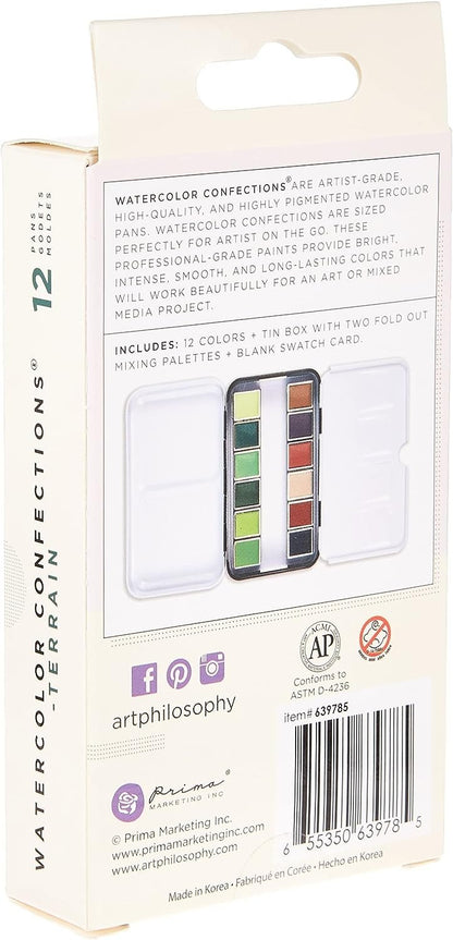 Prima Marketing Prima Confections Watercolor Pans 12/Pkg-Terrain, Original