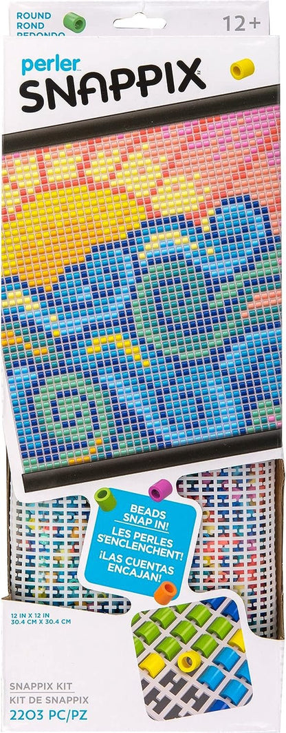 Perler Snappix No-Iron Fuse Bead Craft Kit for Kids, 12" x 12", Multicolor 2203 Piece