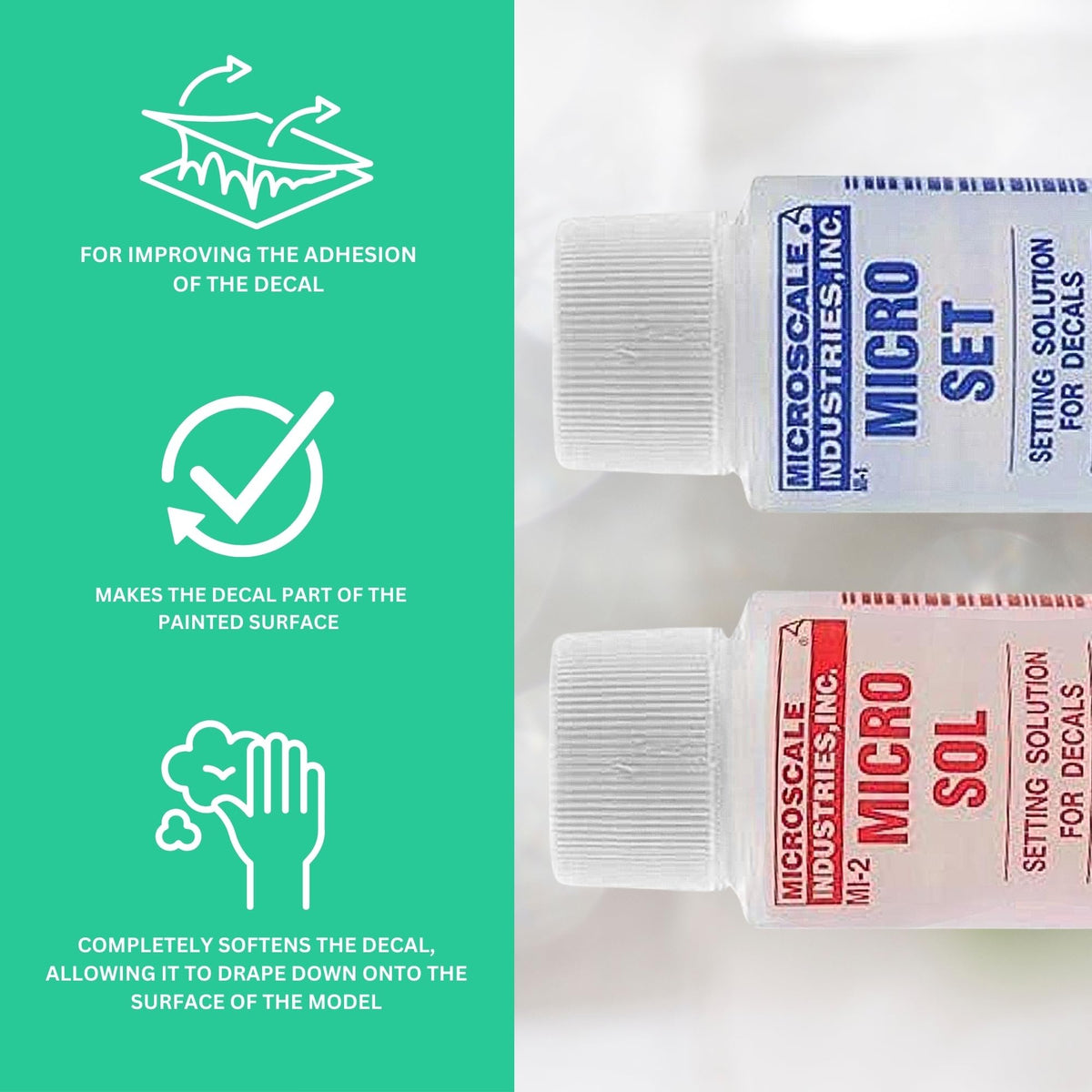 Micro Sol and Micro Set Decal Setting Solution Bundle with Pixiss Blac