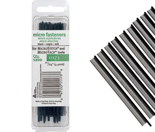 MicroStitch- 11173 4.4mm Micro Stitch Fastener Refills, Black 1,200/Pkg