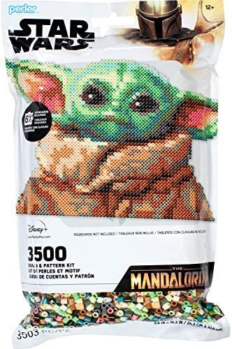 Perler 80-11149 The Mandalorian Baby Yoda Star Wars Fuse Bead Kit, 3503pcs