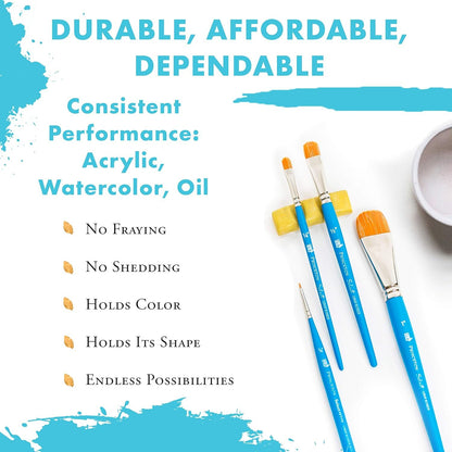 Princeton Select Artiste, Mixed-Media Brushes for Acrylic, Oil, Watercolor Series 3750 Chisel Blender Synthetic, Size 4