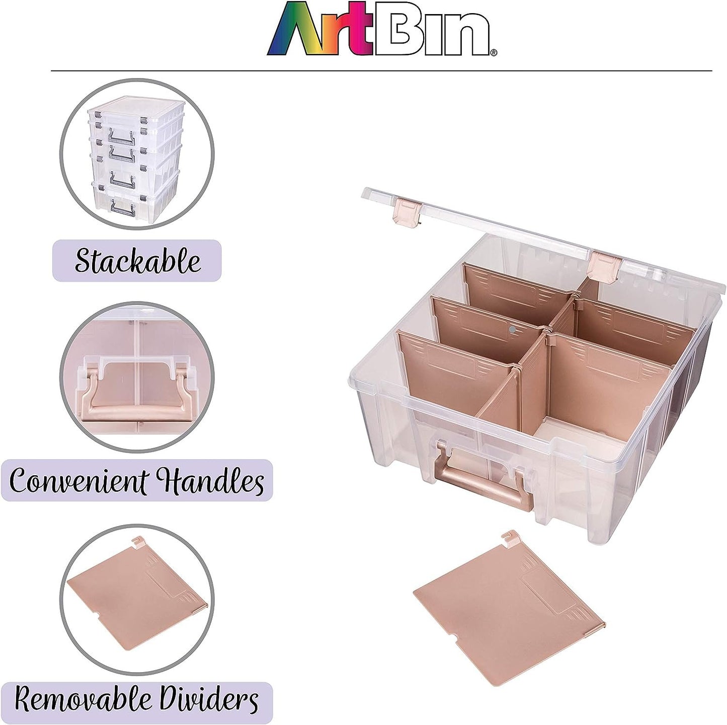 ArtBin Art Bin 0365500 Super Satchel Double Deep, Portable Art & Craft Organizer with Handle
