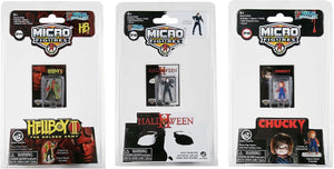 World's Smallest Universal Studios Horror Micro Action Figures 3-Pack (Chucky, Michael Myers, & Hellboy), (MGHU3pk)