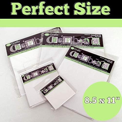 Grafix Medium Weight 8.5 x 11”, White Pack of 25 – Acid-Free 0.05” Chipboard Sheets, Create Three-Dimensional Embellishments for Cards, Papercrafts, Mixed Media, Home Décor, 25 Count