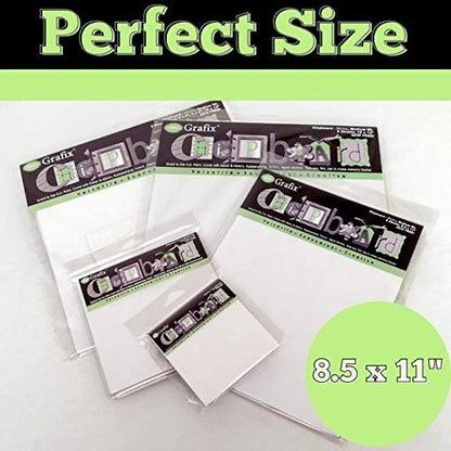 Grafix Medium Weight 8.5 x 11”, White Pack of 25 – Acid-Free 0.05” Chipboard Sheets, Create Three-Dimensional Embellishments for Cards, Papercrafts, Mixed Media, Home Décor, 25 Count