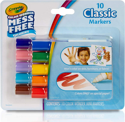 Crayola Color Wonder Markers, Mess Free Coloring, 10 Count, Gift for Kids, Age 3, 4, 5, 6