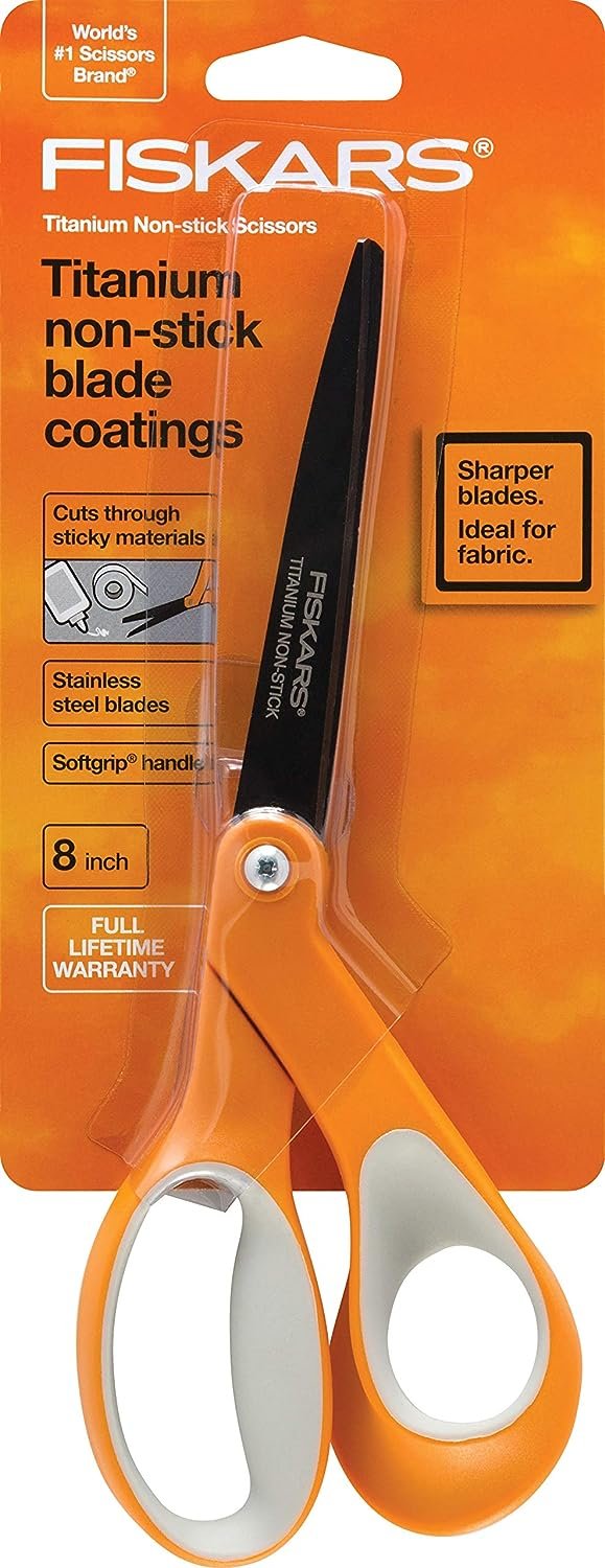 Fiskars 154110-1001 Non-stick Titanium Softgrip Detail Scissors, 5 Inch , Grey