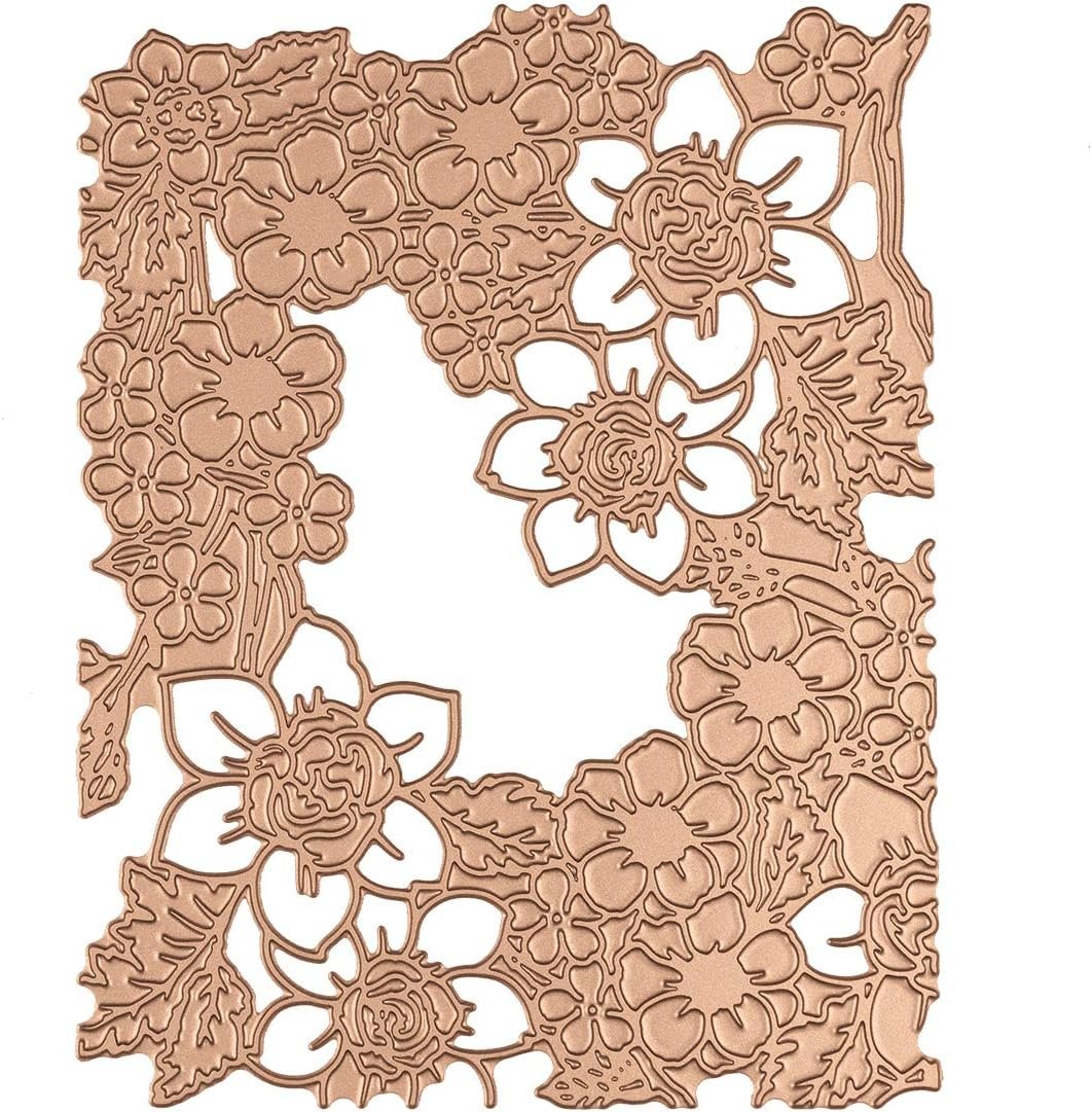 Spellbinders Flower Pattern Glimmer Hot Foil Plate, Metal, Large