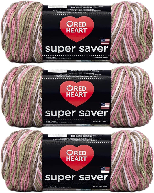 Red Heart Super Saver Yarn (3-Pack) Pink Camo E300-972