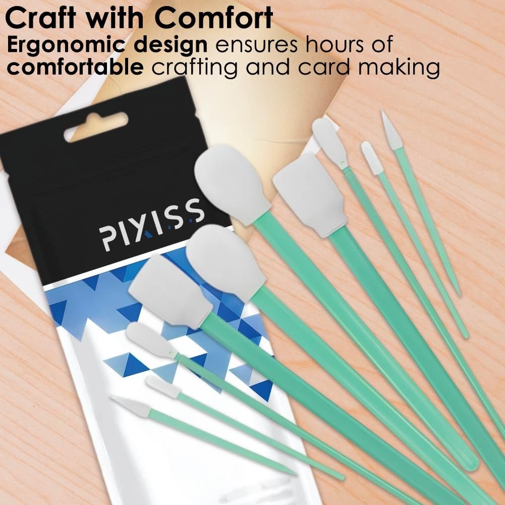 Tim Holtz Distress Oxide Ink Pads and Pixiss Foam Blending Brush Tools - 1"x1" Stamp Pads Antique Linen, Vintage Photo, Walnut Stain, Black Soot for Card Making Tools and Scrapbooking Supplies