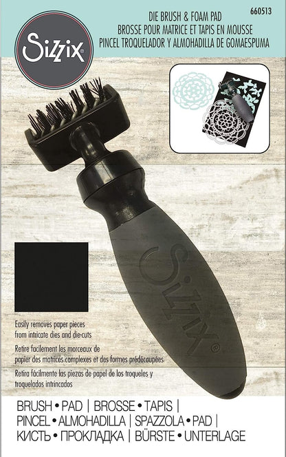 Sizzix Brush&Foam 660513 Accessory Die Brush and Foam Pad for Wafer-Thin Dies