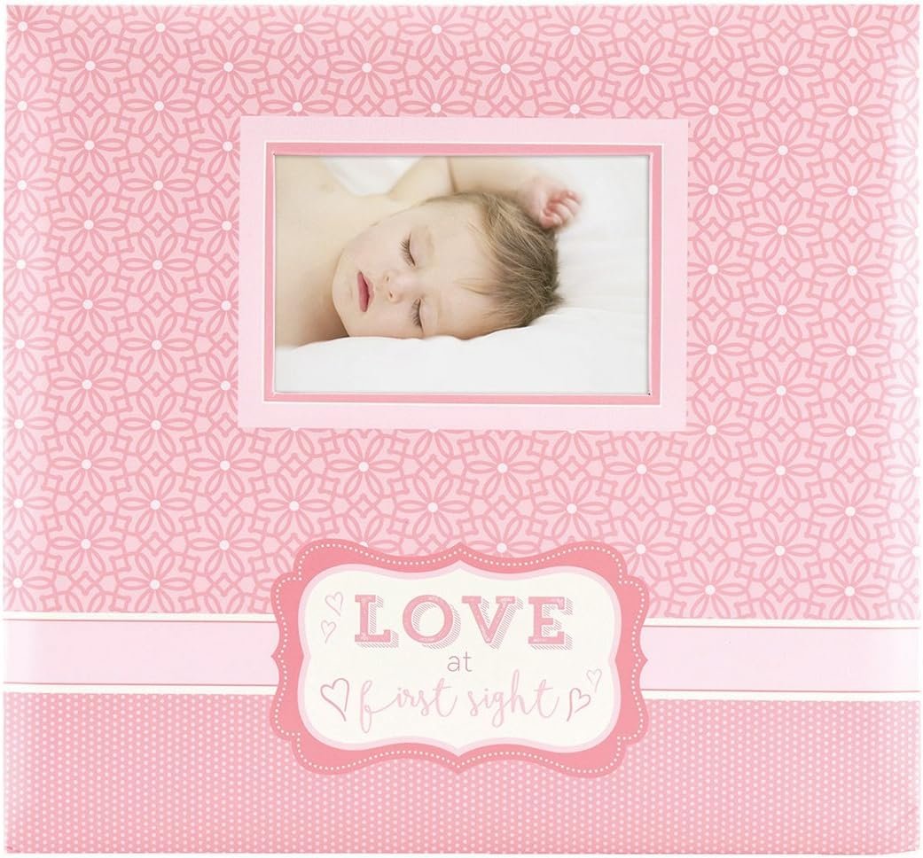 MCS Expandable 10-Page Baby Scrapbook Album with Photo Opening Cover and 12 x 12 Inch Pages, 13.5 x 12.5 Inch, Love at First Sight
