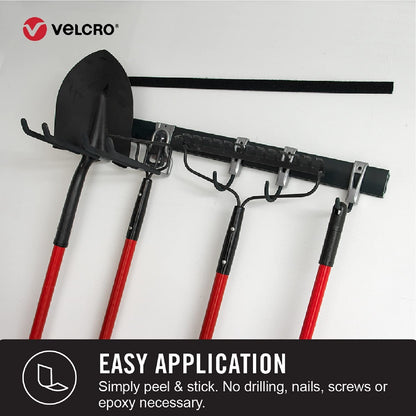 VELCRO Brand Industrial Fasteners Stick-On Adhesive | Professional Grade Heavy Duty Strength Holds up to 10 lbs on Smooth Surfaces | Indoor Outdoor Use, 4in x 2in (2pk), Strips, 2 Sets, 90200