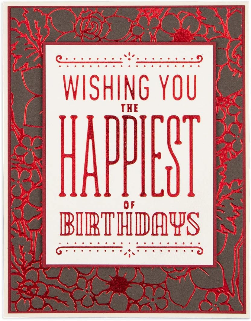 Spellbinders Flower Pattern Glimmer Hot Foil Plate, Metal, Large