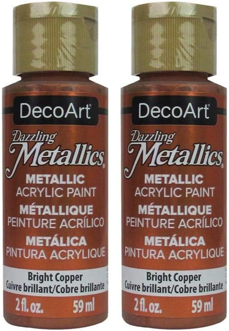 DecoArt 2-Pack Dazzling Metallics Acrylic Colors - Bright Copper, 2-Ounces Each