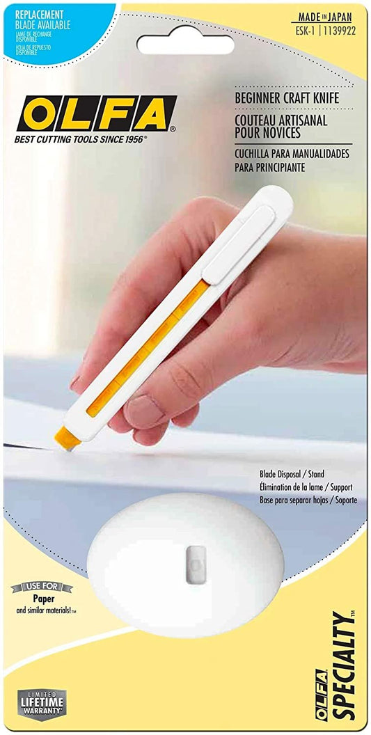 OLFA Beginner Craft Knife, ESK-1, white