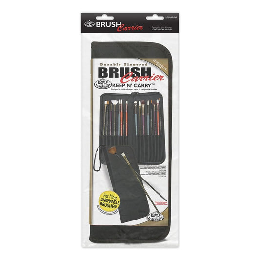 Royal Brush Keep N' Carry Zippered Long Handle Brush Carrier-12.5 x 14.5-inch, Black