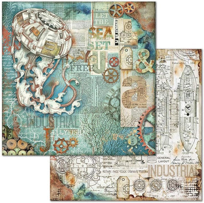 STAMPERIA INTERNATIONAL, KFT PAPER PAD 8X8 10PK SEA WORLD, 20.3 x 20.3 (8" x 8"), Multicoloured