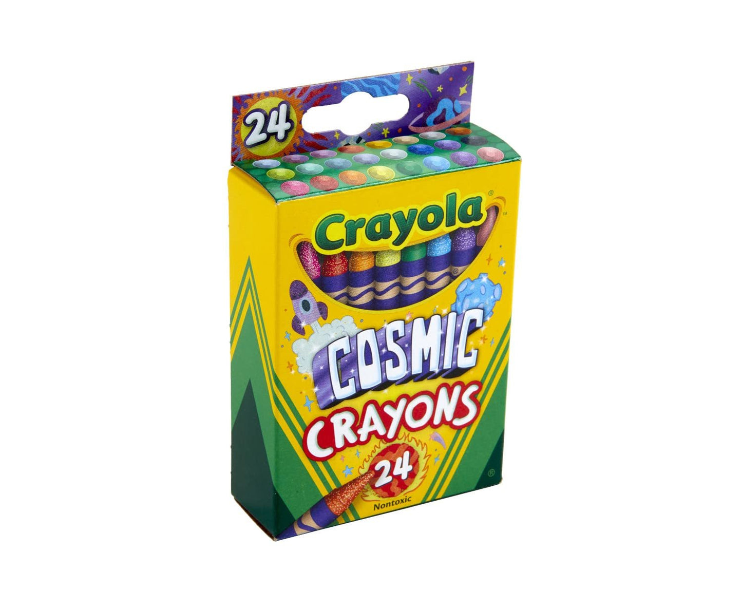 Crayola Cosmic Crayons, Pearl & Glitter Colors, 24ct Crayons, Gift for Kids, Ages 4 & up