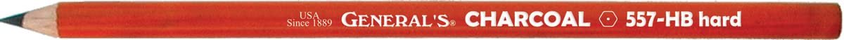 General Pencil 557-HB-BP Generals Charcoal Pencil HB 2 Each, 2 Count (Pack of 1), Multicolor