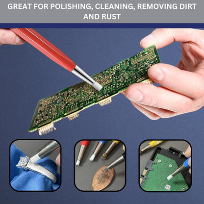 Handy Flux 7oz with 4-Piece Pixiss Scratch Brush Pen Set – Includes Fiberglass, Brass, Steel, and Nylon Brushes for Soldering, Rust Removal, Circuit Board Cleaning, and Polishing