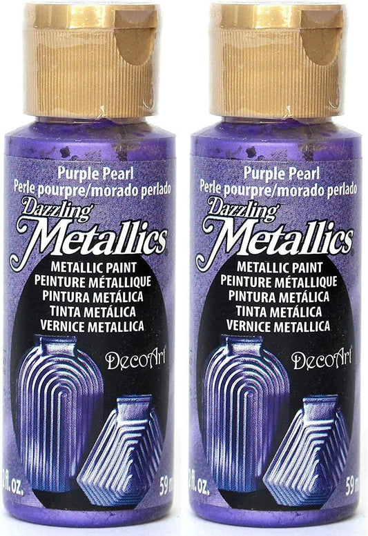 DecoArt 2-Pack Dazzling Metallics Acrylic Colors - Purple, 2-Ounces Each