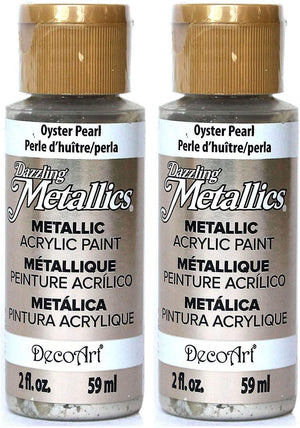 DecoArt 2-Pack Dazzling Metallics Acrylic Colors - Oyster Pearl, 2-Ounces Each