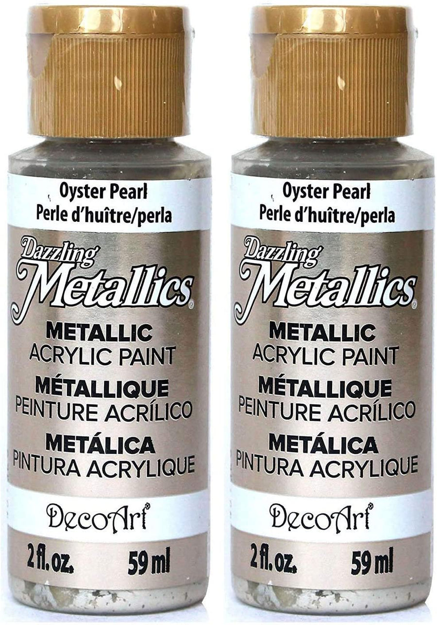 DecoArt 2-Pack Dazzling Metallics Acrylic Colors - Oyster Pearl, 2-Ounces Each